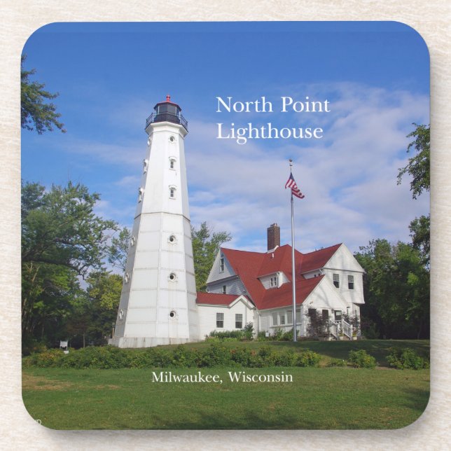 North Point Lighthouse set of 6 plastic coasters (Front)
