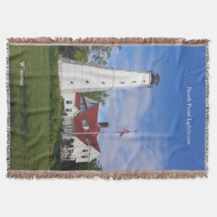 North Point Lighthouse woven blanket