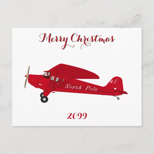North Pole Aeroplane Christmas Postcards (Front)