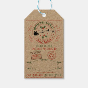 North Pole Air Mail Gift Tags