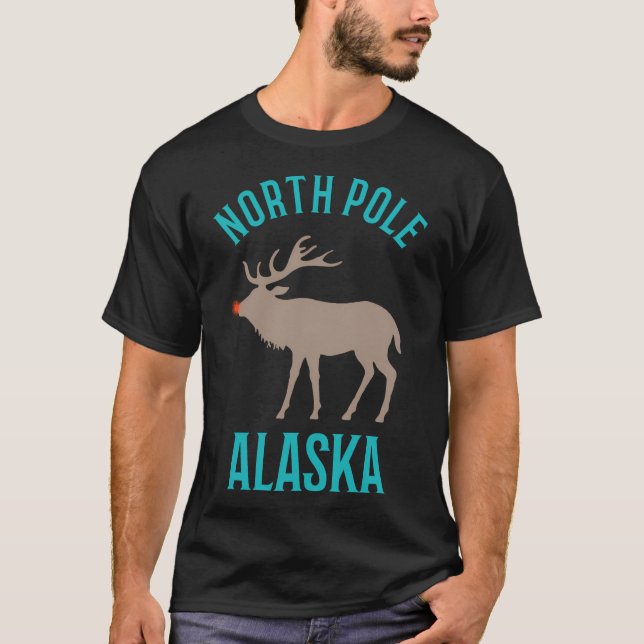 North Pole Alaska Christmas T-Shirt (Front)