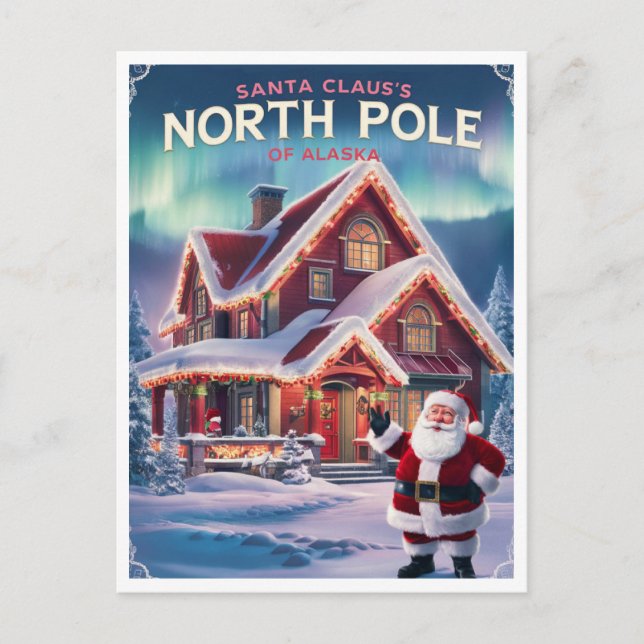 North pole Alaska Santa's Home Postcard (Front)