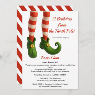 North Pole Birthday Magic Enchanted Elf Invitation