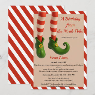 North Pole Birthday Magic   Enchanted Elf Invitation