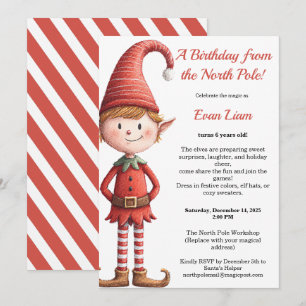 North Pole Birthday Magic Enchanted Elf Invitation