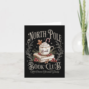 North Pole Book Club Christmas Bookish Xmas Books Card