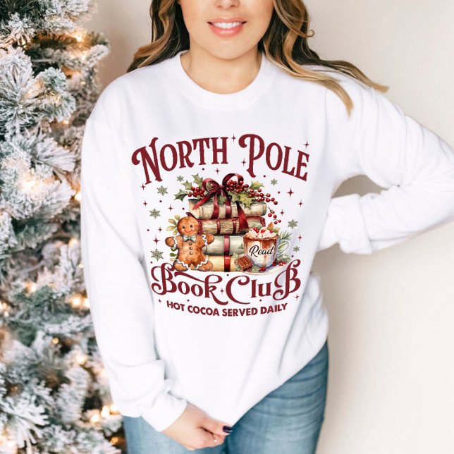 North Pole Book Club Holiday Book Lover Gift Sweatshirt (Creator Uploaded)