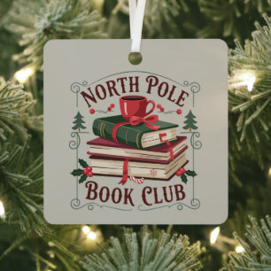 North Pole Book Club Librarian Bookish Reading Metal Tree Decoration