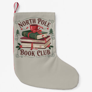 North Pole Book Club Librarian Bookish Reading Small Christmas Stocking