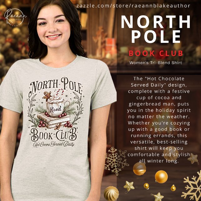 North Pole Book Club Women's Tri-blend T-Shirt Tri-Blend Shirt (Creator Uploaded)