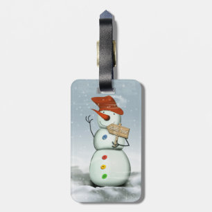 North Pole Bound Snowman Luggage Tag