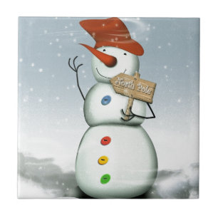 North Pole Bound Snowman Tile