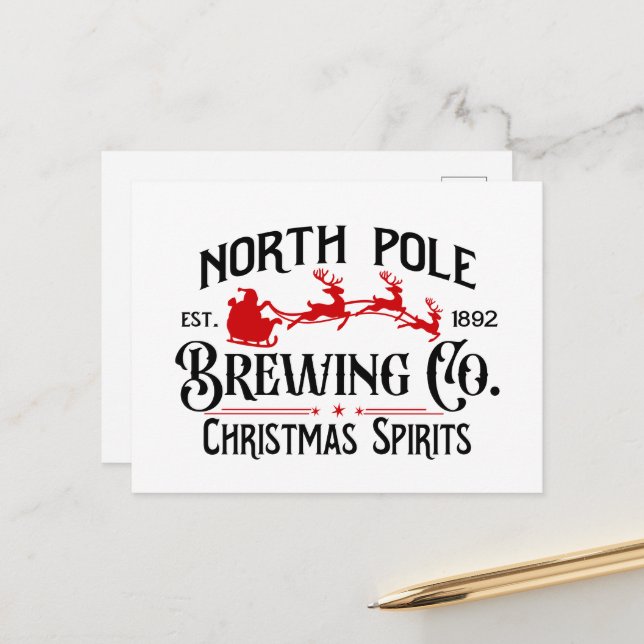 North Pole Brewing Company  Holiday Postcard (Front/Back In Situ)