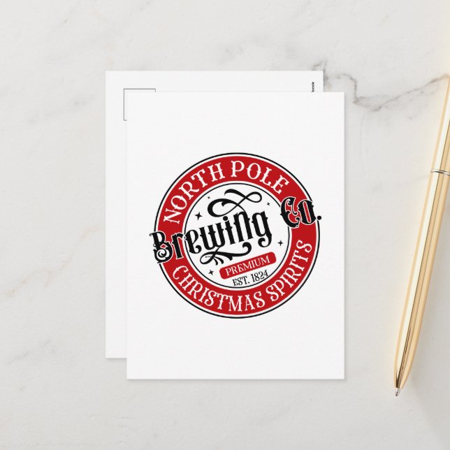 North Pole Brewing Company  Holiday Postcard (Front/Back In Situ)