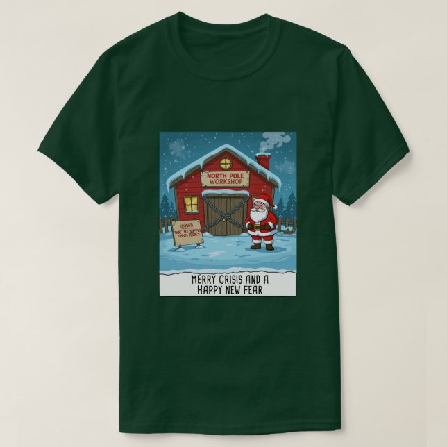 North Pole Cartoon Funny T-Shirt (Design Front)