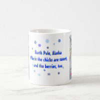 North Pole Chickadee Mug with Text