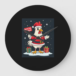 North Pole Chicken Large Clock