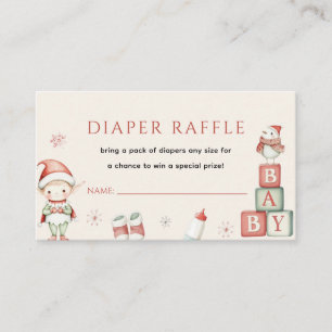 North Pole Christmas Baby Delivery Diaper Raffle Enclosure Card
