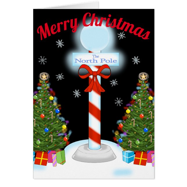 North Pole Christmas Greeting Card (Front)