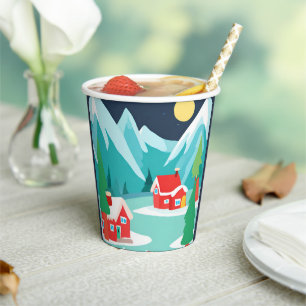 North Pole Christmas Holiday Party Paper cup