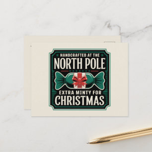 North Pole Christmas mints add message Holiday Postcard