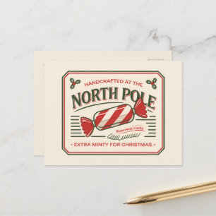 North Pole Christmas mints add message  Holiday Postcard