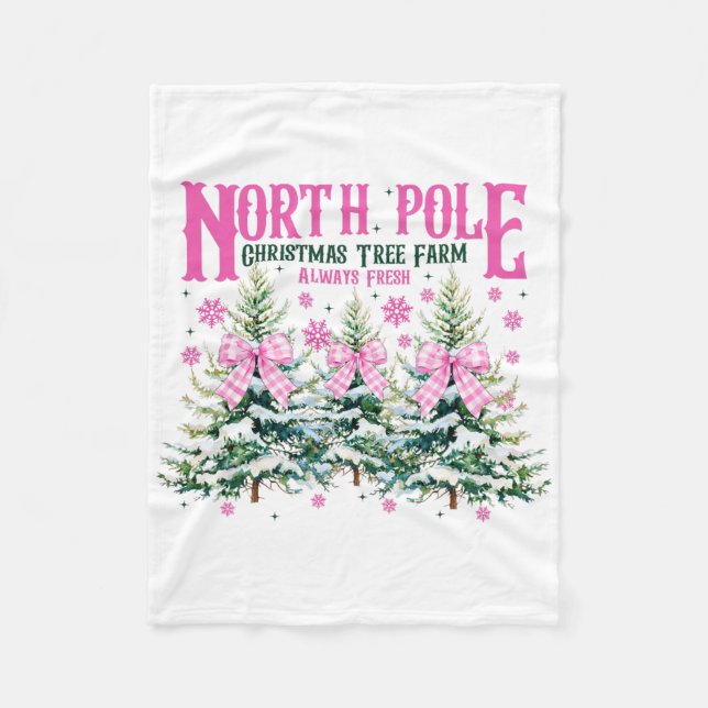 North-pole Christmas Tree Always Fresh Coquette Bo Fleece Blanket (Front)