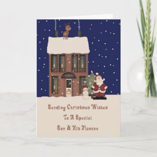 North Pole Christmas Wishes Son & Fiancee Holiday Card