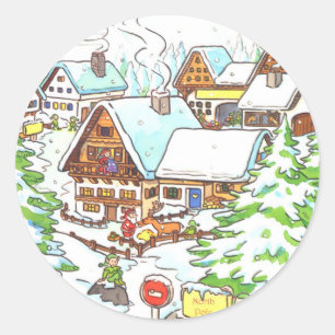 North Pole Classic Round Sticker