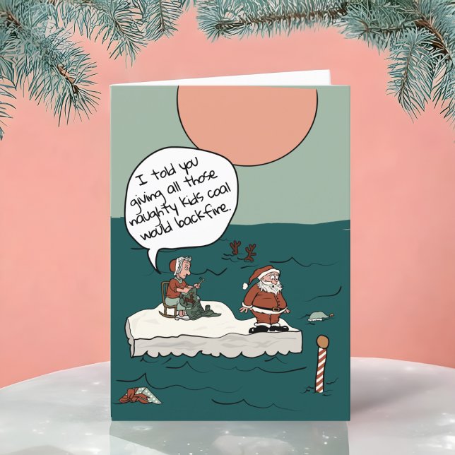 North Pole Climate Crisis Funny Christmas Card (Creator Uploaded)