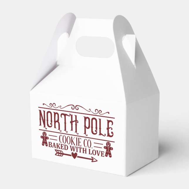 North Pole Cookie company Christmas Holiday Favour Box (Front Side)