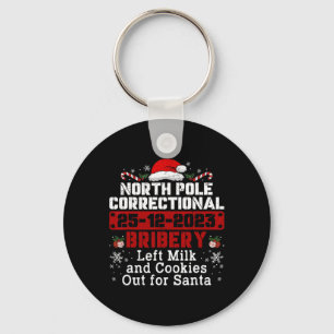 North Pole Correctional Bribery Left Milk Cookies  Key Ring