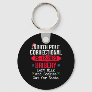 North Pole Correctional Bribery Left Milk Cookies  Key Ring