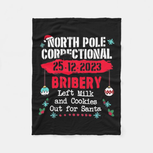 North pole correctional christmas pyjamas fun  fleece blanket (Front)