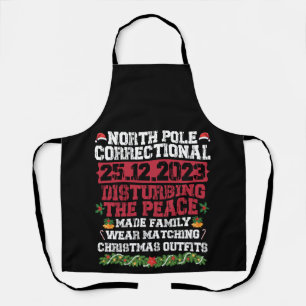 North Pole Correctional Disturbing Peace Family Apron