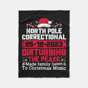 North Pole Correctional Disturbing Peace Family Ch Fleece Blanket