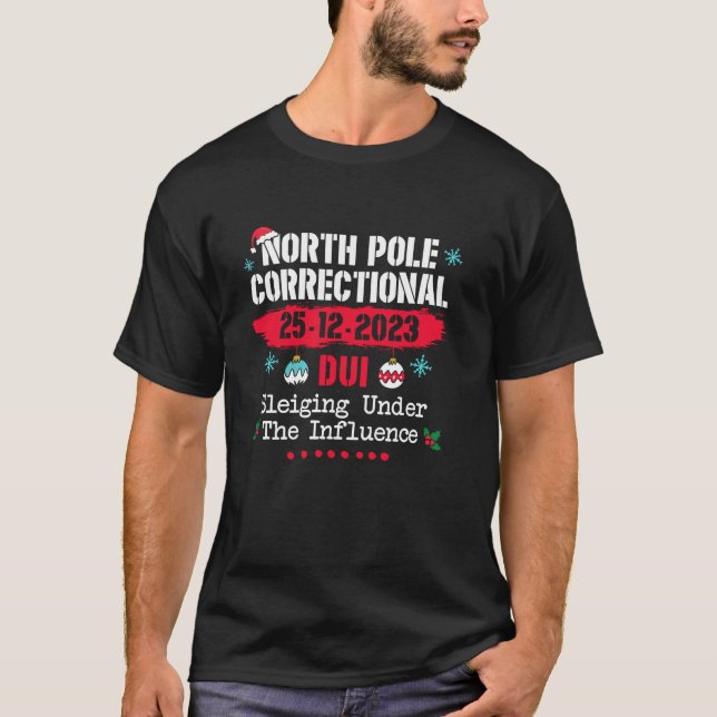 North Pole Correctional Dui Sleiging Under The Inf T-Shirt (Front)