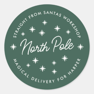 North Pole Delivery Sticker Christmas Gift Seal