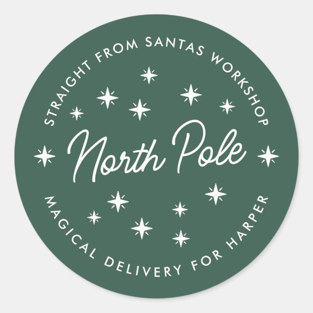 North Pole Delivery Sticker | Christmas Gift Seal (Front)