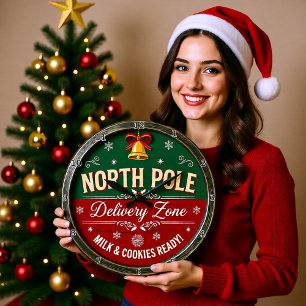 North Pole Delivery Zone Large Clock