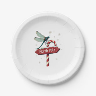 North Pole Dragonfly Paper Plate