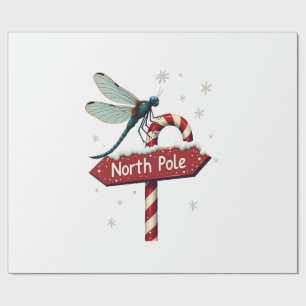 North Pole Dragonfly Wrapping Paper