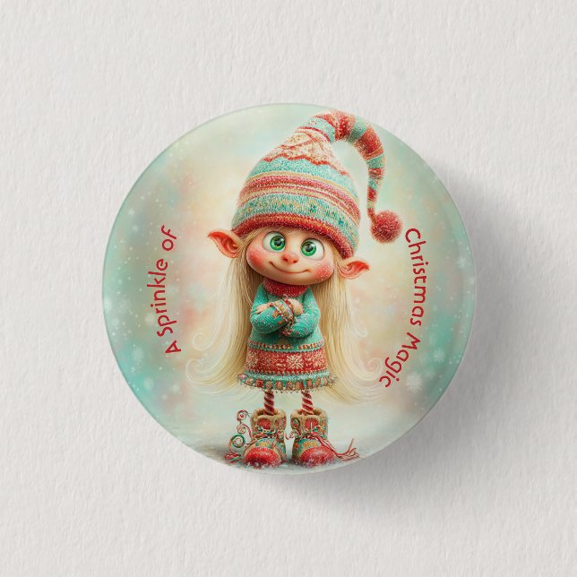 North Pole Elf Celebration | Christmas Magic 3 Cm Round Badge (Front)
