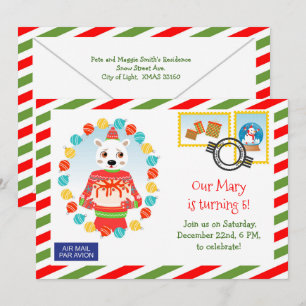 North Pole Express Cake Delivery Birthday Party    Invitation