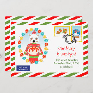 North Pole Express Cake Delivery Birthday Party    Invitation