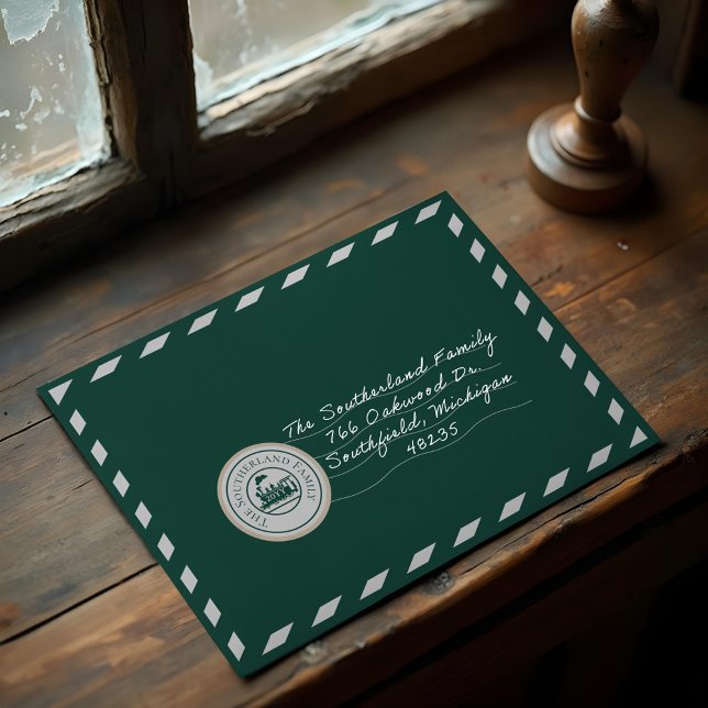 North Pole Express Christmas Candy Cane Green Envelope (North Pole Express Christmas Candy Cane Green Envelope)