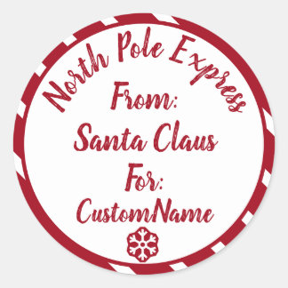 North Pole Express Christmas Gift  Classic Round Sticker