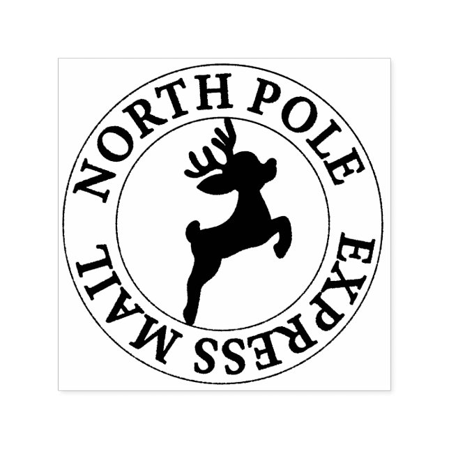 North Pole Express Mail Reindeer Self-inking Stamp (Design)