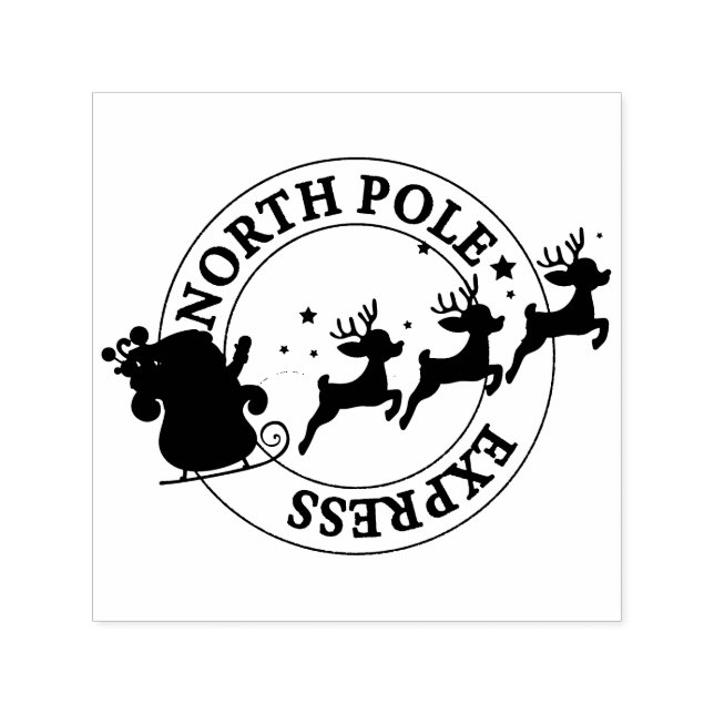 North Pole Express Santa & Reindeer Self-inking Stamp (Design)