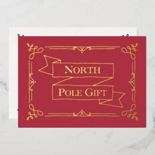North Pole Gift Certificate Red &